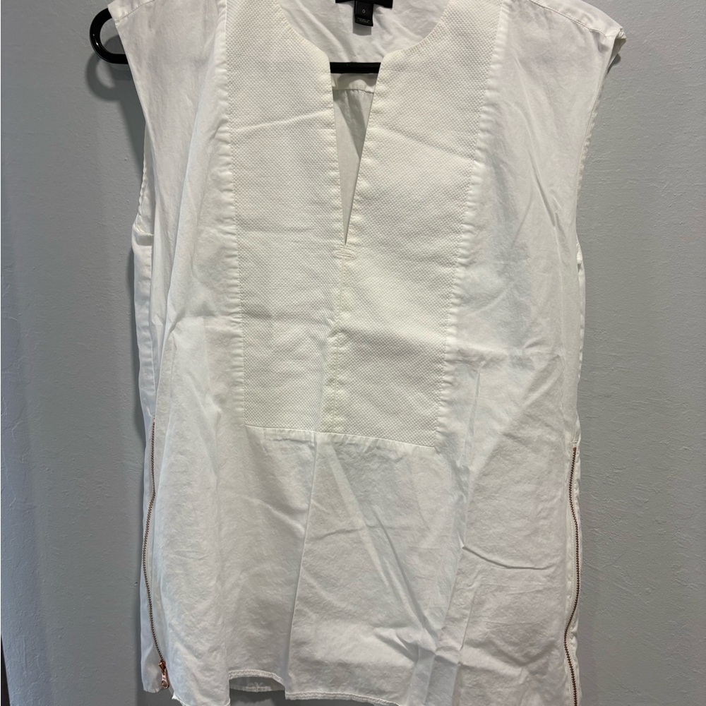 J. Crew Ivory Textured Sleeveless Top